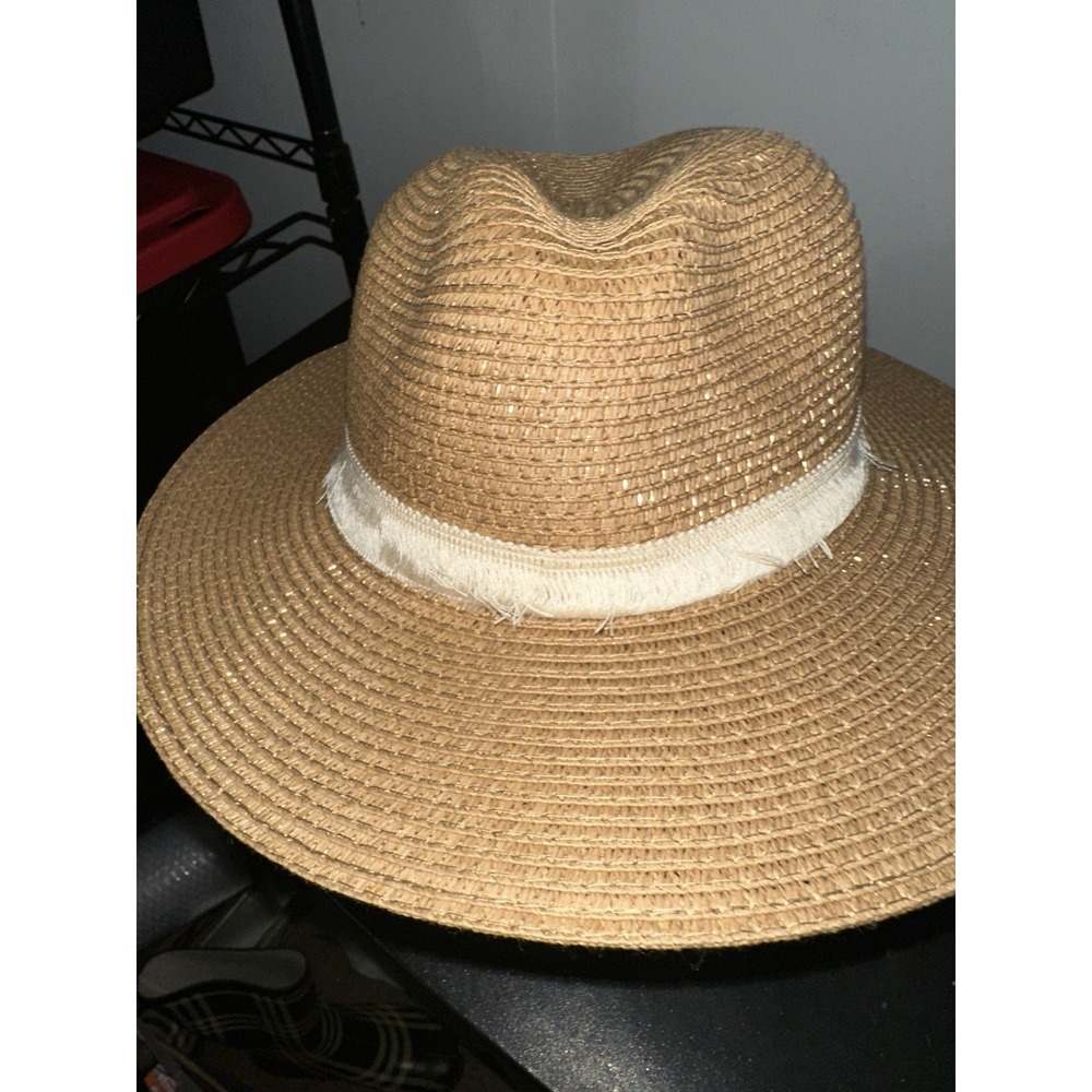 House of Harlow 1960 Wide Brim Straw Sun Hat Natural Womens OS Floppy